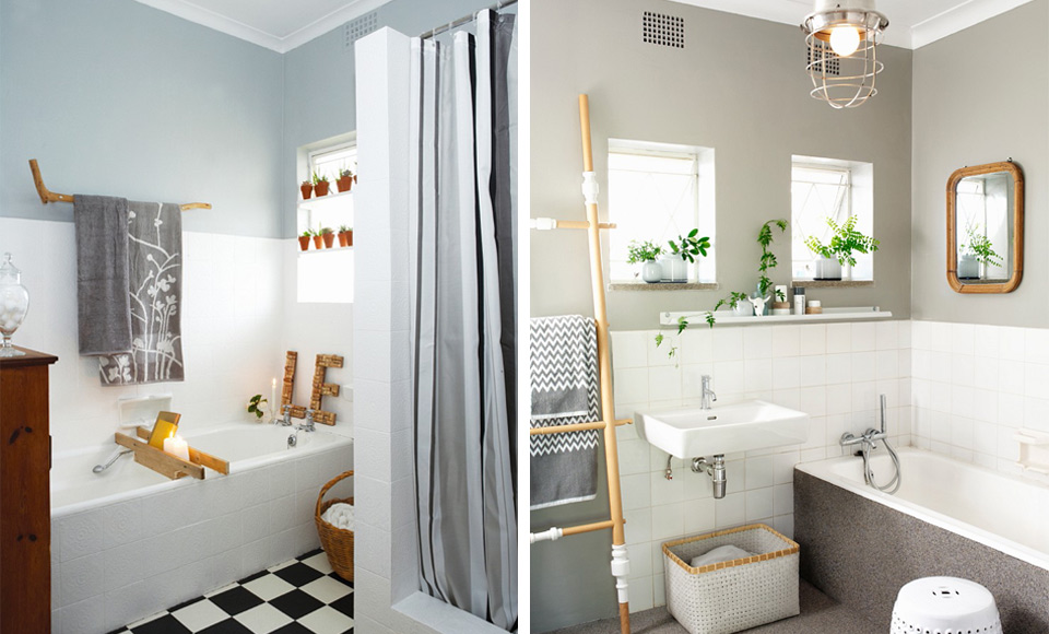 Farbige Wände im Bad